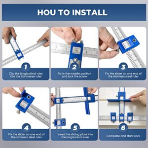 Holimax Cabinet Hardware Jig, Cabinet Handle Jig, Cabinet Hardware Template Tool, Punch Locator Drill Guide for Handle Knob Pull Installation of Door and Drawer woodworking tools