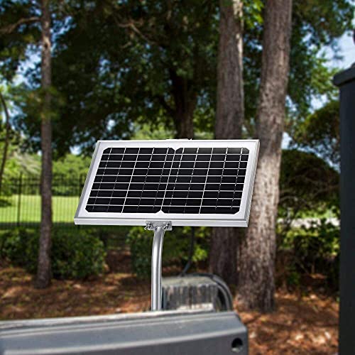 SUNER POWER 10 Watt Solar Panel Powered Charger Kit + + Tubular Mount Bracket for Automatic Gate Opener, Electrical Fence, etc