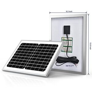 SUNER POWER 10 Watt Solar Panel Powered Charger Kit + + Tubular Mount Bracket for Automatic Gate Opener, Electrical Fence, etc