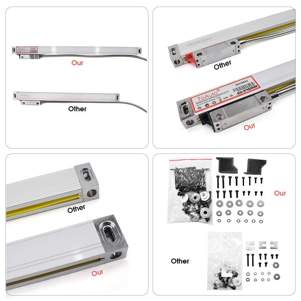 Precision 2 Axis DRO Kit, Digital Readout 2 Axis DRO Display + 2pc Linear Glass Scale 50~1000mm for Bridgeport Mill Lathe Machine (Customized Size)