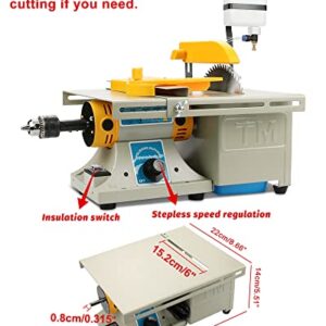 Upgraded Table Saw, Lapidary Equipment 0-10000r/min with Flexible Shaft, Mini Lapidary Saw 110V for Gem Metal Woodworking