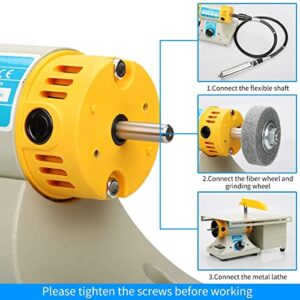 Upgraded Table Saw, Lapidary Equipment 0-10000r/min with Flexible Shaft, Mini Lapidary Saw 110V for Gem Metal Woodworking