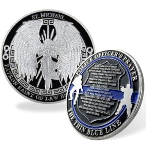 st.michael archangel prayer law enforcement police thin blue line challenge coin commemorative gift