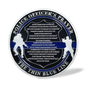 St.Michael Archangel Prayer Law Enforcement Police Thin Blue Line Challenge Coin Commemorative Gift