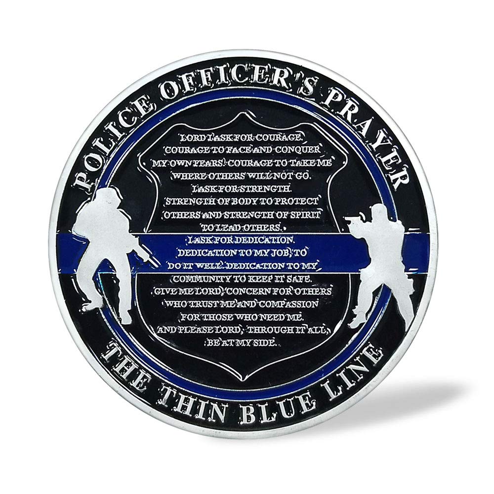 St.Michael Archangel Prayer Law Enforcement Police Thin Blue Line Challenge Coin Commemorative Gift