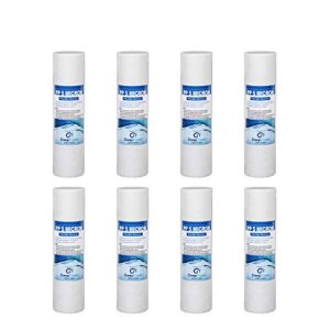 deepfresh 5 micron 10" x 2.5" whole house sediment water filter replacement cartridge compatible with any 10 inch ro unit for removal of sand, silt, dirt (8 pack, 5 micron)