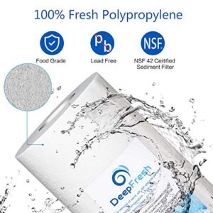 DeepFresh 5 Micron 10" x 2.5" Whole House Sediment Water Filter Replacement Cartridge Compatible with Any 10 inch RO Unit for Removal of Sand, Silt, Dirt (8 Pack, 5 Micron)