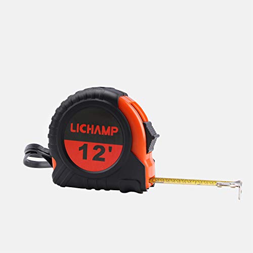 LICHAMP Tape Measure 12 ft, 8 Pack Bulk Easy Read Measuring Tape Retractable with Fractions 1/8, Measurement Tape 12-Foot by 1/2-Inch