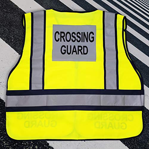 VIEWBRITE Reflective (Class 2) Crossing Guard Vest Lime Green - School Crossing Guard Vest with 5 Point Breakaway High Visibility Yellow/Green Neon