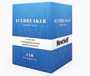 bestself icebreaker deeper talk deck - conversation starter card pack to deepen friendships with 150 prompts