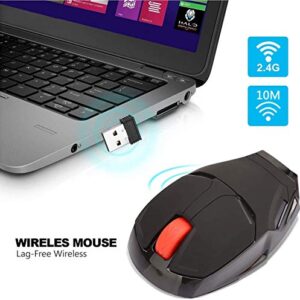 WFB Ergonomic Wireless Computer Mouse for Kids, 2.4 G Portable Noiseless Mouse Optical Mice with USB Receiver for Notebook PC Laptop Computer Mac Book (Black)