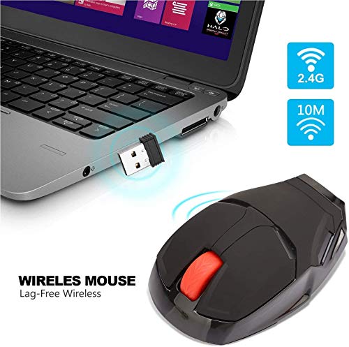 WFB Ergonomic Wireless Computer Mouse for Kids, 2.4 G Portable Noiseless Mouse Optical Mice with USB Receiver for Notebook PC Laptop Computer Mac Book (Black)