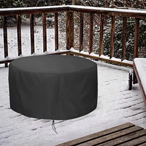 LBTING Fire Pit Cover, 48 inch Cover for 42-48 inch Round Firepit, Waterproof Windproof Dustproof UV-Resistant Heavy Duty Cover for Outdoor Patio Firepit Table - Black