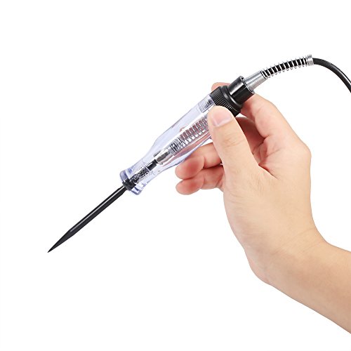 Car Voltage Tester, Non-Contact Dual Range Voltage Current Tester Pen for Standard and Low Voltage, Auto 6V 12V 24V DC Car Truck Voltage Circuit Tester Car Test VoltMet Long Probe Pen Light Bulb