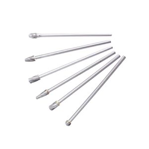 findmall 6Pcs Carbide Alloy Rotary Burr Set 6mm(1/4") Shank 10mm Head 150mm Length for DIY Woodworking Metal Carving Polishing Engraving Drilling