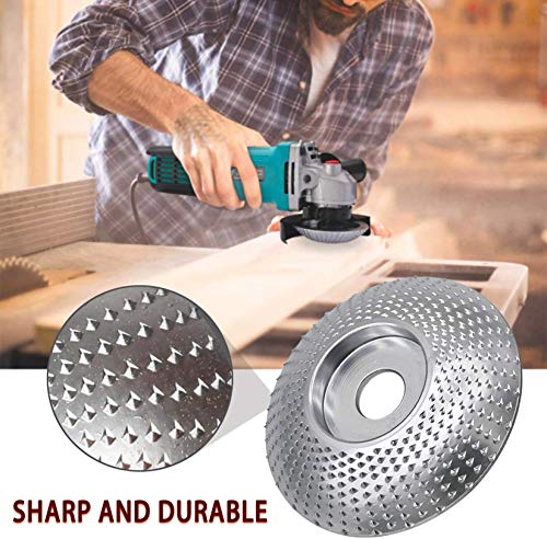 CZS Wood Carving Disc Grinder Shaping Disc Wood Grinding Wheel Woodworking Angle Grinder Attachment,Chain Disc & Coarse Disc,5/8" Arbor (1+1 Pack)