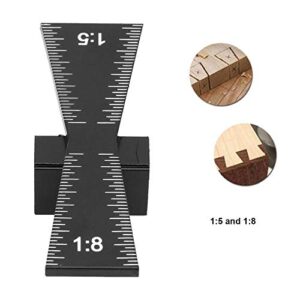 Dovetail Marker Aluminum Alloy Dovetail Gauge Woodworking Joints Marking Jig Ruler for Cork, Hardwood and Other Types of Wood (1:5 1:8)