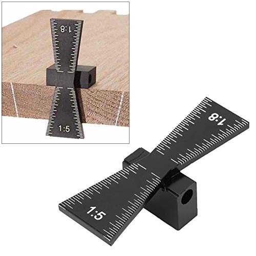 Dovetail Marker Aluminum Alloy Dovetail Gauge Woodworking Joints Marking Jig Ruler for Cork, Hardwood and Other Types of Wood (1:5 1:8)