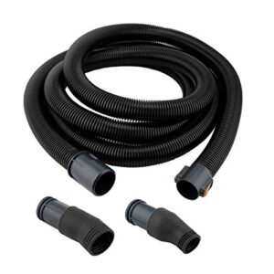 powertec 70257 15 ft. dust collection hose kit hose with 2 fittings for woodworking power tools home and wet/dry shop vacuums