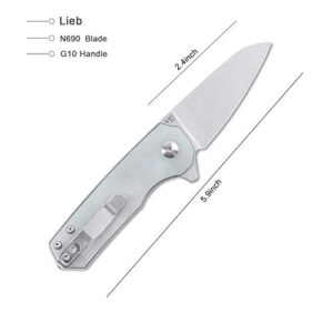 Kizer Folding Pocket Knife 2.39 in with G10 Handles for Outdoor, EDC Knife, Lieb V2541N2