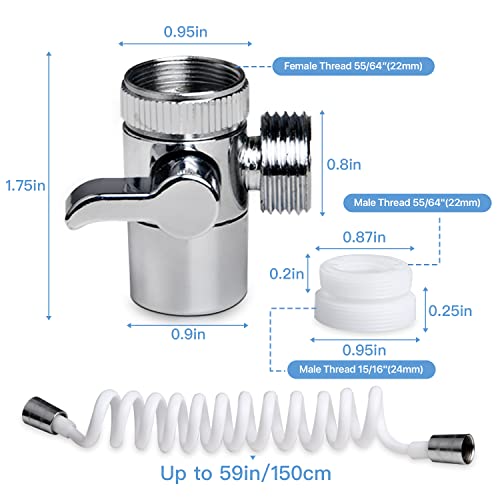 Supkiir Sink Faucet Sprayer Attachment, Bathroom Faucet Rinser Set with Recoil Hose for Hair Hand Washing Shower, Bathtub Utility Room, Laundry Tub