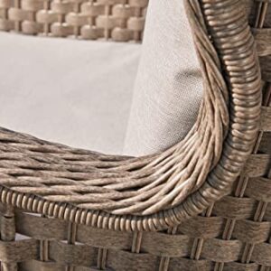 Signature Design by Ashley Clear Ridge Outdoor Handwoven Wicker Cushioned Lounge Chair 2 Count, Light Brown