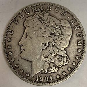 1901 o morgan silver dollar average circulated $1 vf-xf