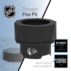 Blue Sky Outdoor Living NHL Minnesota Wild Ridge Portable Steel Smokeless Fire Pit with Carrying Bag, Firewood and/or Wood Pellet Burning