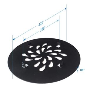 Uni-Green Round Shower Drain Cover (4-1/4 in snap in, Matte Black)