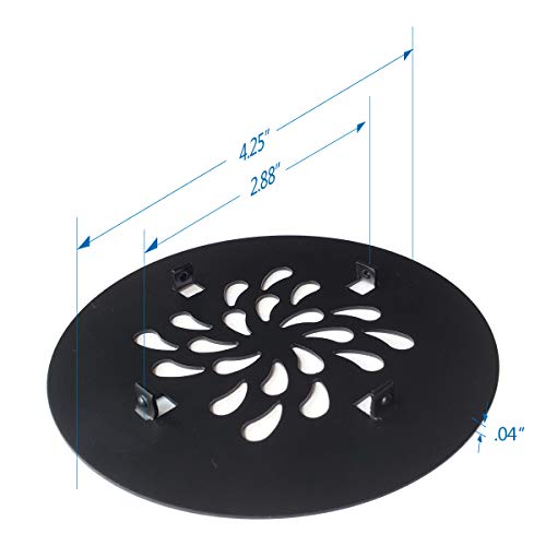 Uni-Green Round Shower Drain Cover (4-1/4 in snap in, Matte Black)