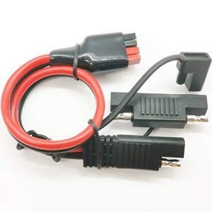 AYECEHI Solar Power Adapter Connector SAE Battery Extension Cable Solar Panel Cable Kits - 12AWG 0.3m/0.98ft with 1 SAE Polarity Reverse Connector