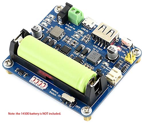 Solar Power Management Maintainer Module for 6V~24V Solar Panel,Support Solar Panel/USB Connection Battery Charging with MPPT Function and Multi Protection Circuit Suit for Low-Power IoT Project etc