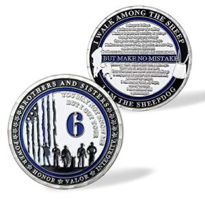 thin blue line police officer challenge coin - i got your six