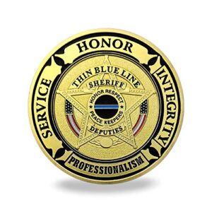 thin blue line sheriff challenge coin law enforcement prayer police officer gift