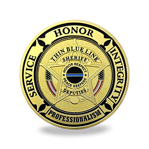 Thin Blue Line Sheriff Challenge Coin Law Enforcement Prayer Police Officer Gift