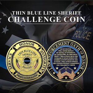 Thin Blue Line Sheriff Challenge Coin Law Enforcement Prayer Police Officer Gift