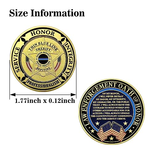 Thin Blue Line Sheriff Challenge Coin Law Enforcement Prayer Police Officer Gift