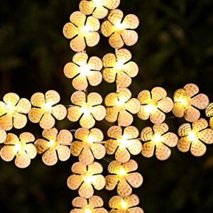 WSgift White Cross Garden Stake Solar Lights Metal Hydrangea Cross Stake Memorial Gift w/ 28 Solar LEDs Solar Cross Lights Perfect as Cross Remembrance Gifts & Sympathy Gifts (10" W x 40" H)