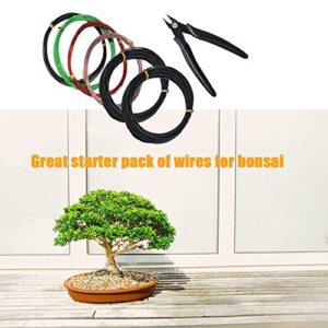 AWEELON Bonsai Training Wire with Wire Cutter Aluminum Wire 1 1.5 2.0 mm for Shaping Styling Indoor Bonsai Trees
