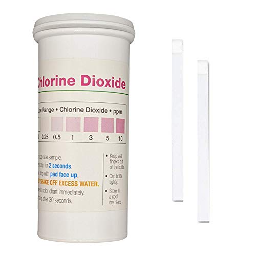 Chlorine Dioxide Single Factor Test Strips, 0-10 ppm [Vial of 50 Strips]