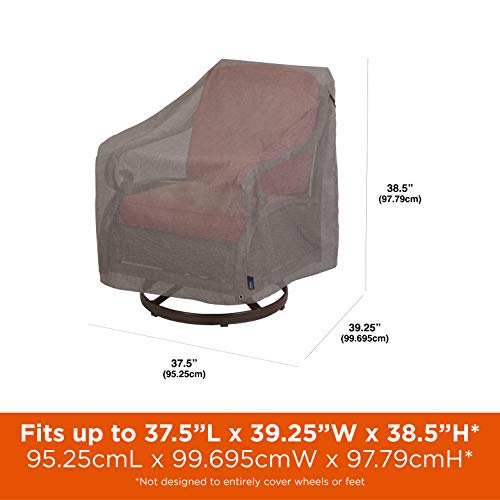 MODERN LEISURE 2997 Garrison Waterproof Swivel Lounge Chair Cover, (37.5 W x 39.25 D x 38.5 H inches), Heather Grey