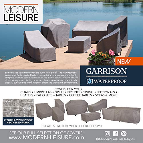 MODERN LEISURE 3008 Garrison Waterproof Loveseat Cover (82.5 W x 38 D x 38.25 H inches), Heather Grey