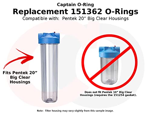 Captain O-Ring - Replacement for Pentek 151362 Oring Compatible with Big Clear Water Filter Housing Buna-N O-Rings (3 Pack)