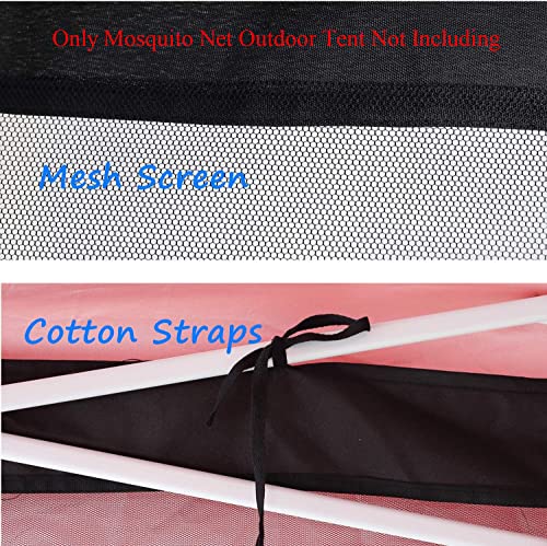 Mosquito Net for Outdoor Patio and Garden, Screen House for Camping and Deck, Gazebo Screenroom, Zippered Mesh Sidewalls for 10x 10' Gazebo (Black)