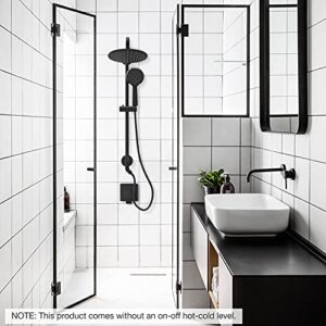 SOKA 9 Inch Rain Shower Head with Handheld Shower Head Bathroom Rain Shower System Dual Shower Combo 3-Setting Handheld Sprayer with Shower Hose Bathroom Shower Faucet Set with Slide Bar Matte Black