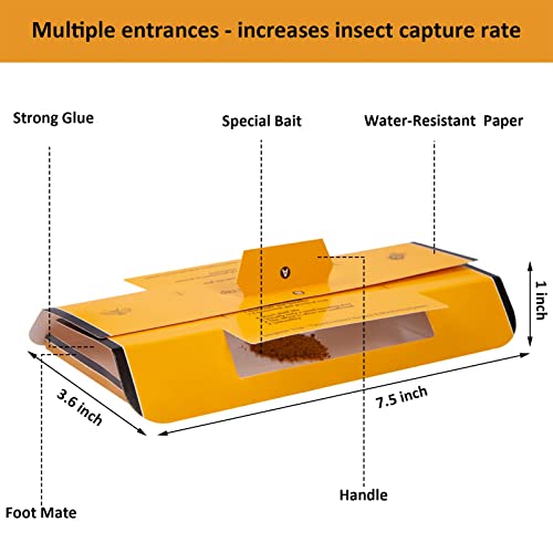 12 Pack Roach Traps Roach Killer Indoor Infestation, Cockroach Killer Indoor Home Bug Glue Trap Sticky Traps for Insects