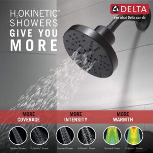 Delta Faucet Nicoli 14 Series Single-Handle Shower Faucet, Shower Trim Kit with 5-Spray H2Okinetic Shower Head, Matte Black 142749-BL (Shower Valve Included)