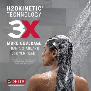 Delta Faucet Nicoli 14 Series Single-Handle Shower Faucet, Shower Trim Kit with 5-Spray H2Okinetic Shower Head, Matte Black 142749-BL (Shower Valve Included)