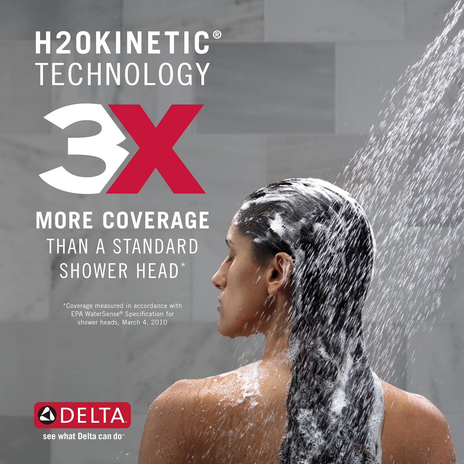 Delta Faucet Nicoli 14 Series Single-Handle Shower Faucet, Shower Trim Kit with 5-Spray H2Okinetic Shower Head, Matte Black 142749-BL (Shower Valve Included)