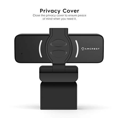 Amcrest 1080P Webcam with Microphone & Privacy Cover, Web Cam USB Camera, Computer HD Streaming Webcam for PC Desktop & Laptop w/Mic, Wide Angle Lens & Large Sensor for Superior Low Light (AWC205)